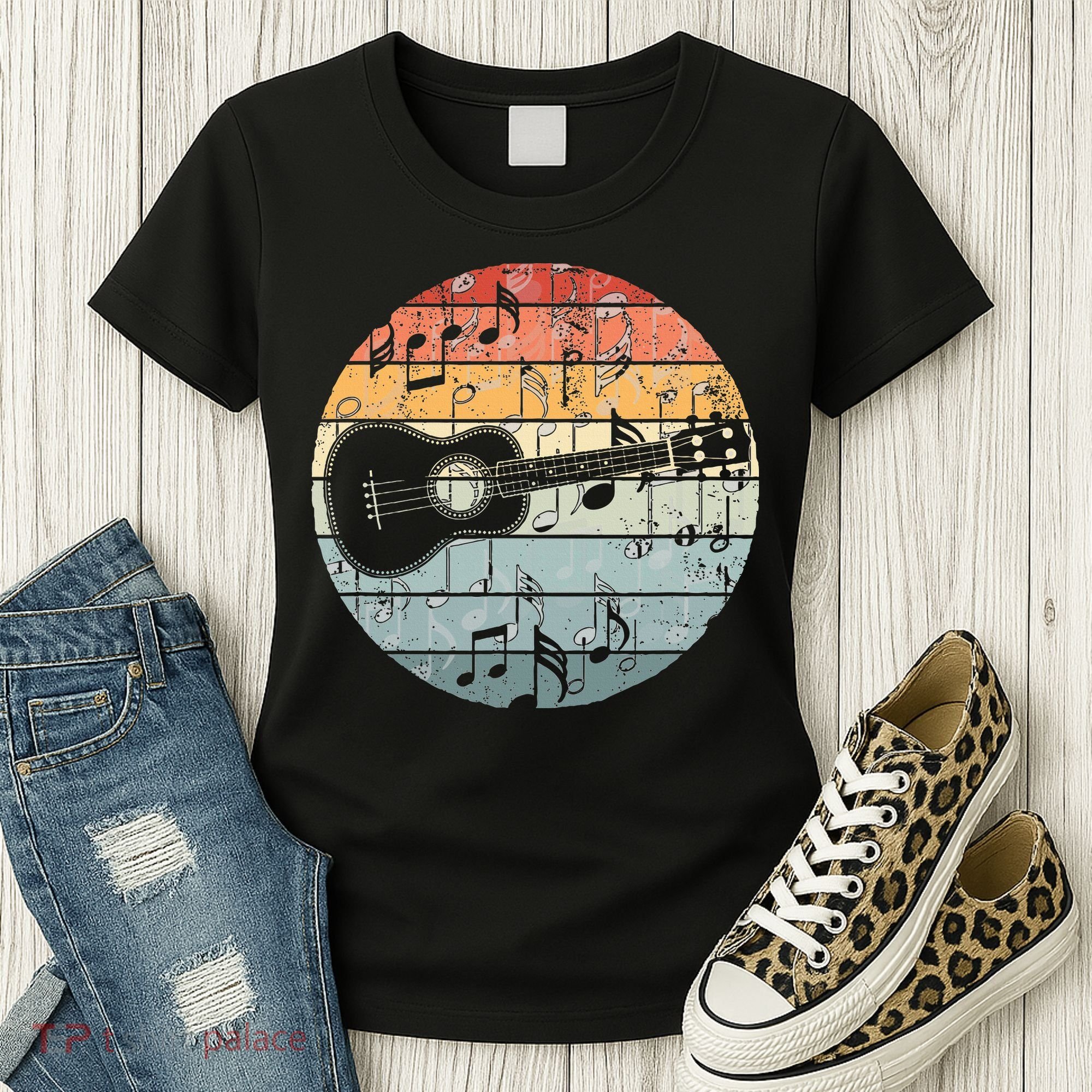 Retro Uke Ukulele Player Funny Ukulele Music Women's T-Shirt