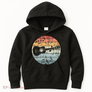 Retro Uke Ukulele Player Funny Ukulele Music Kids Hoodie