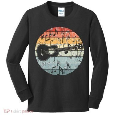 Retro Uke Ukulele Player Funny Ukulele Music Kids Long Sleeve Shirt