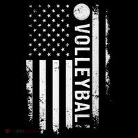 retro US Volleyball Practice USA Flag American Stripe Pom Pom Beanie thumb 2