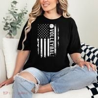 retro US Volleyball Practice USA Flag American Comfort Colors T-Shirt thumb 2