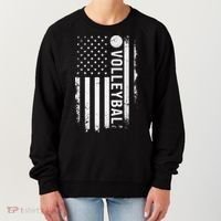 retro US Volleyball Practice USA Flag American Women's Sweatshirt thumb 0