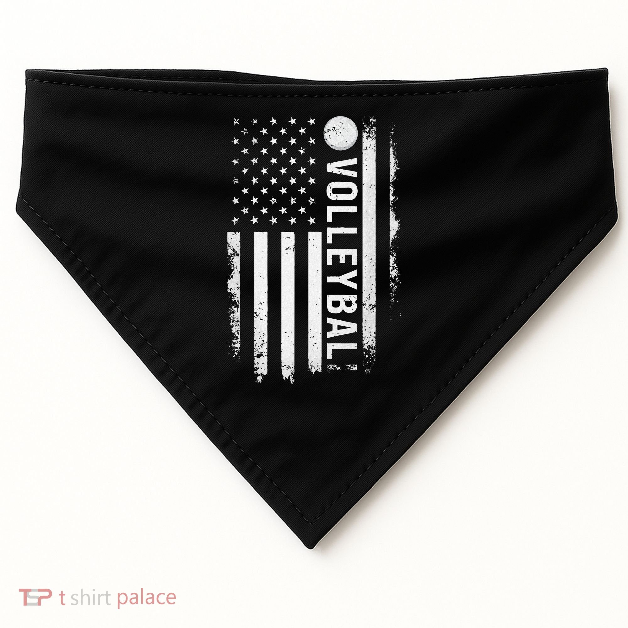 retro US Volleyball Practice USA Flag American USA-Made Doggie Bandana