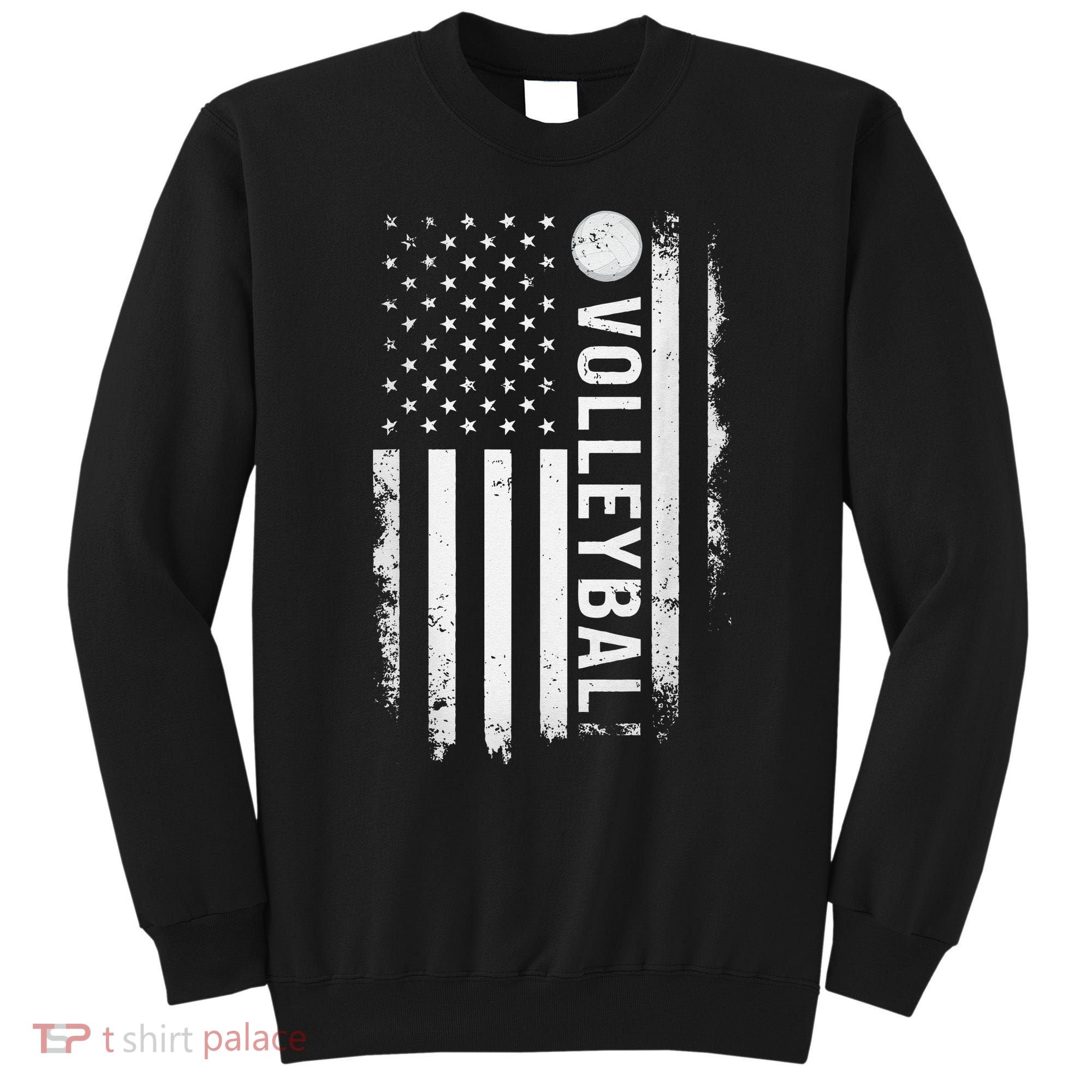 retro US Volleyball Practice USA Flag American Sweatshirt