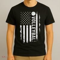 retro US Volleyball Practice USA Flag American T-Shirt thumb 3