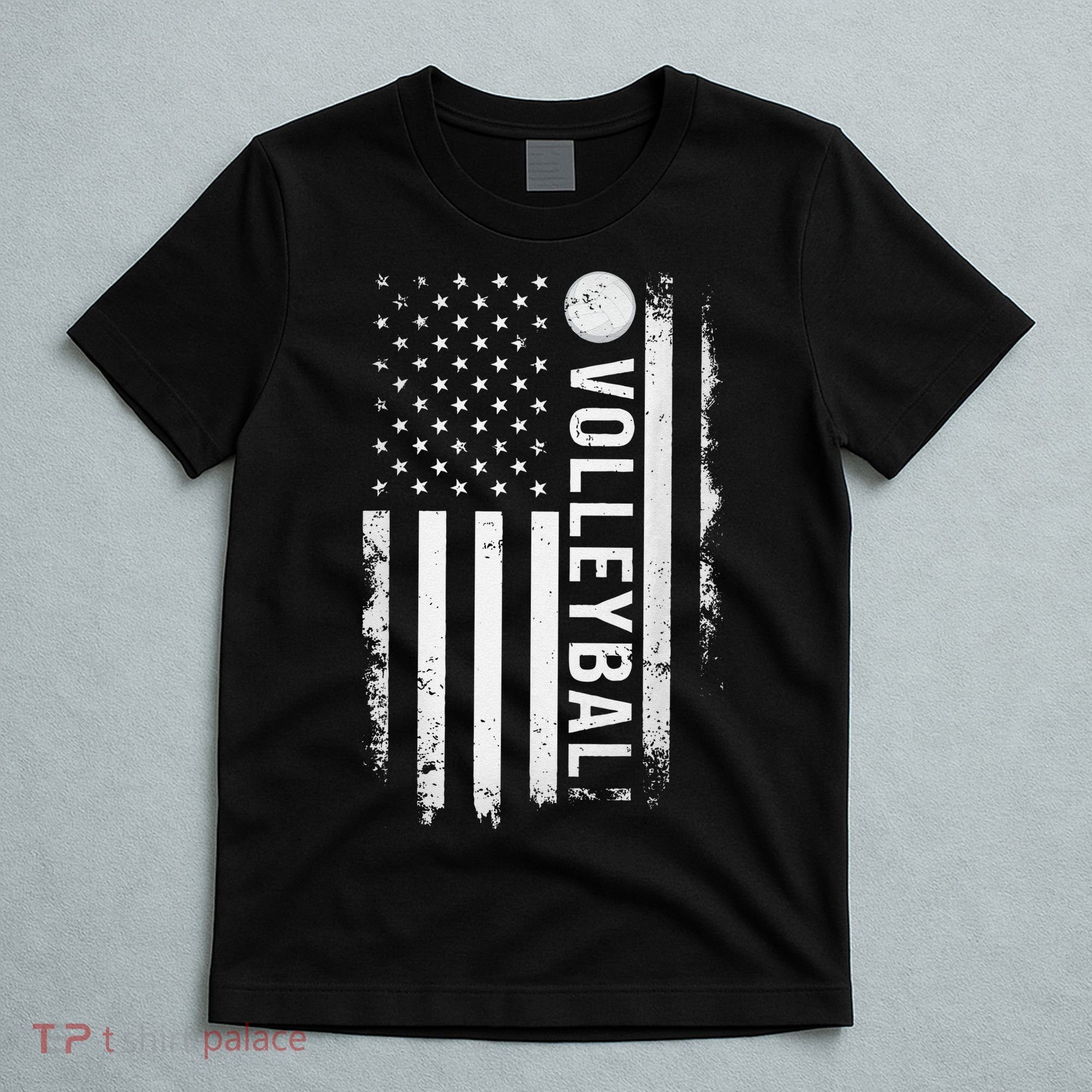 retro US Volleyball Practice USA Flag American T-Shirt