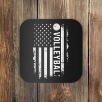 retro US Volleyball Practice USA Flag American Coaster thumb 0