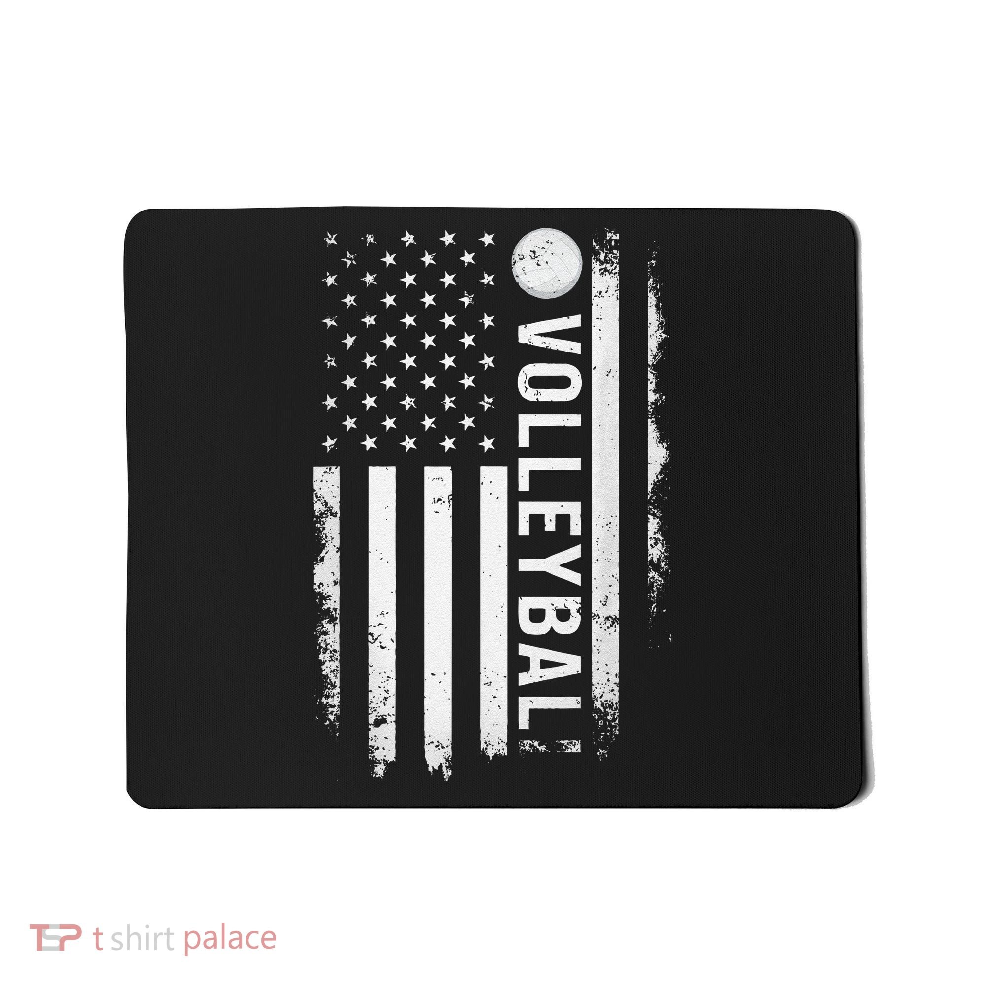 retro US Volleyball Practice USA Flag American Mousepad