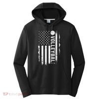 retro US Volleyball Practice USA Flag American Performance Fleece Hoodie thumb 0