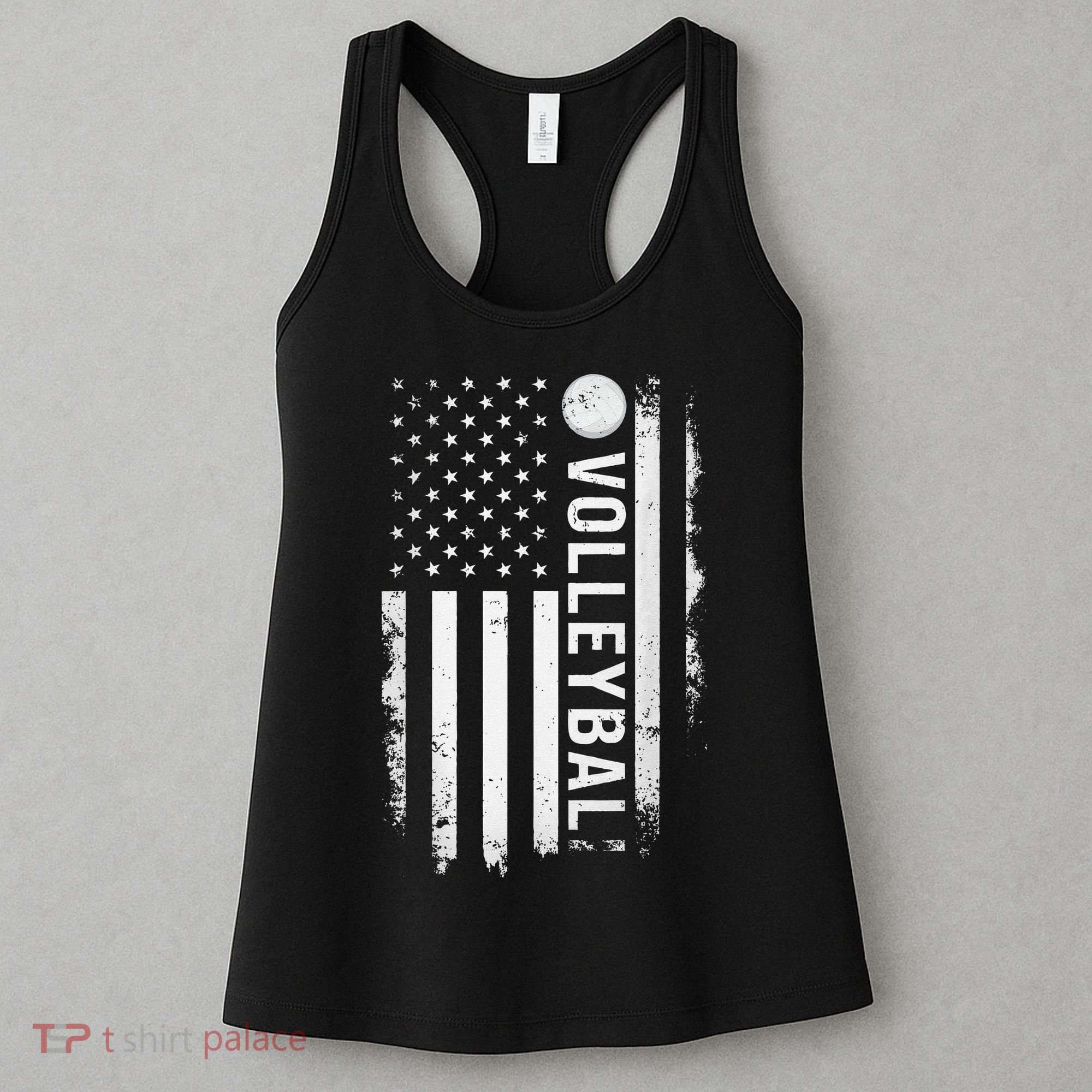retro US Volleyball Practice USA Flag American Women's Tank Top