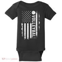 retro US Volleyball Practice USA Flag American Baby Bodysuit thumb 0