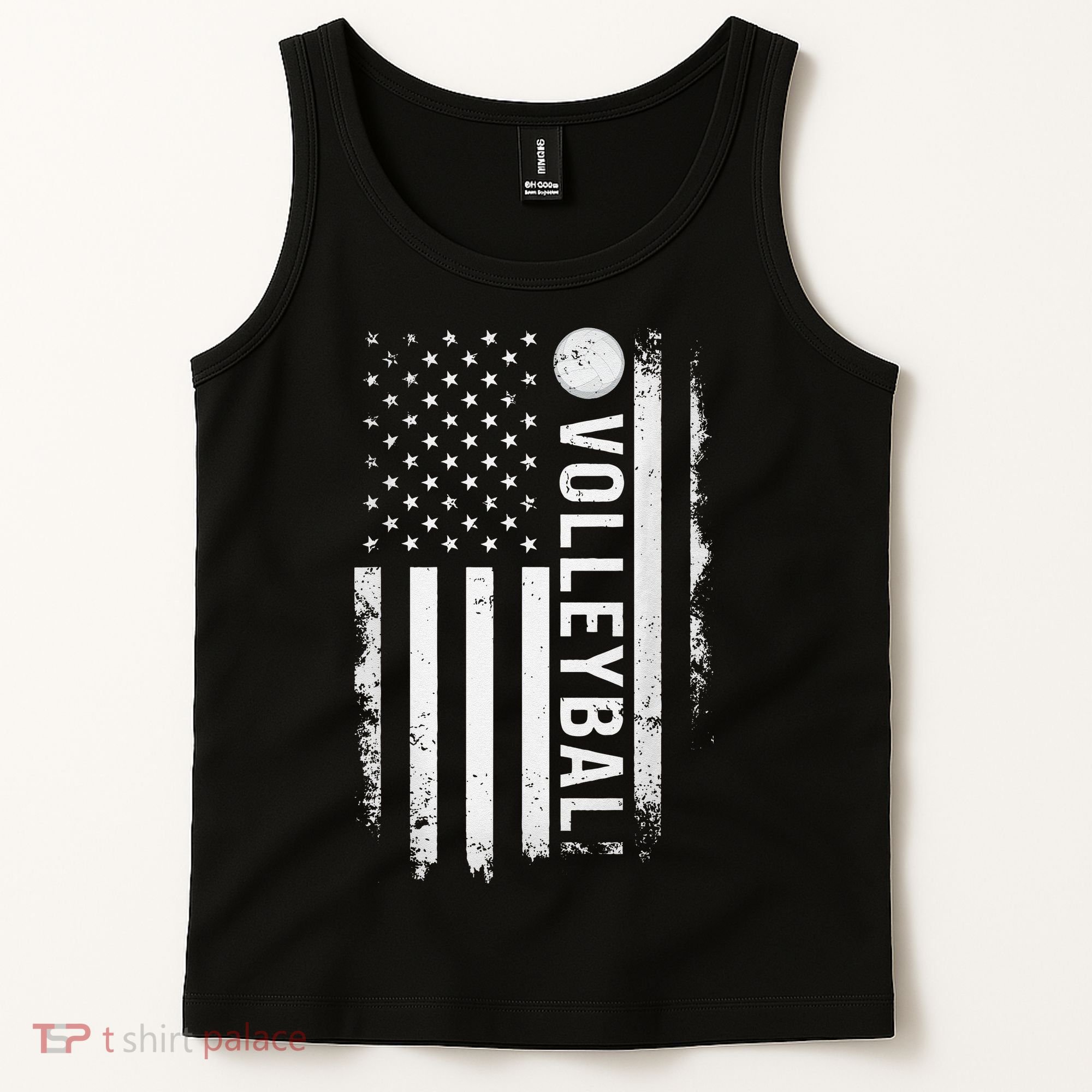 retro US Volleyball Practice USA Flag American Tank Top