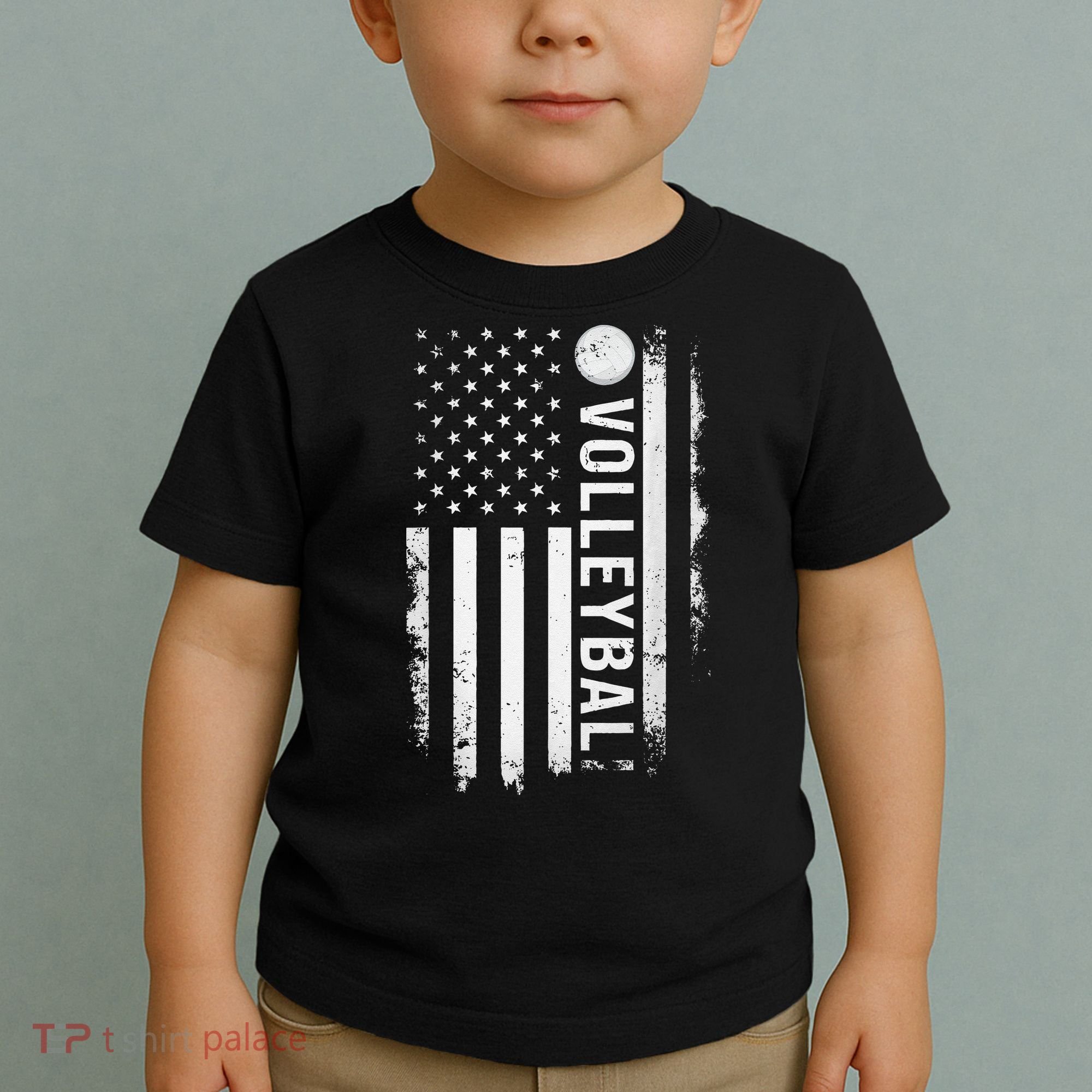 retro US Volleyball Practice USA Flag American Toddler T-Shirt