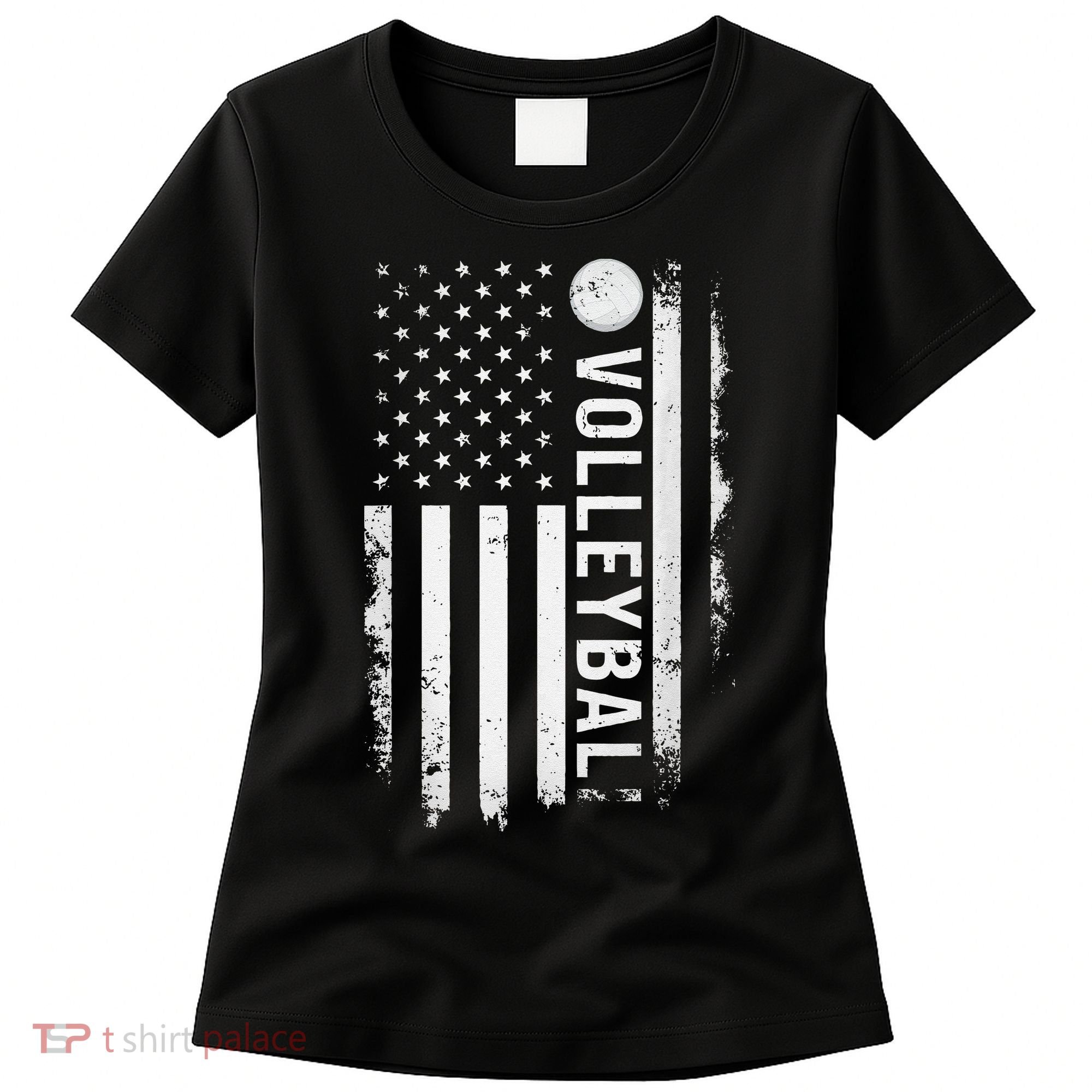 retro US Volleyball Practice USA Flag American Women's T-Shirt