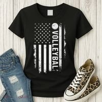 retro US Volleyball Practice USA Flag American Women's T-Shirt thumb 3
