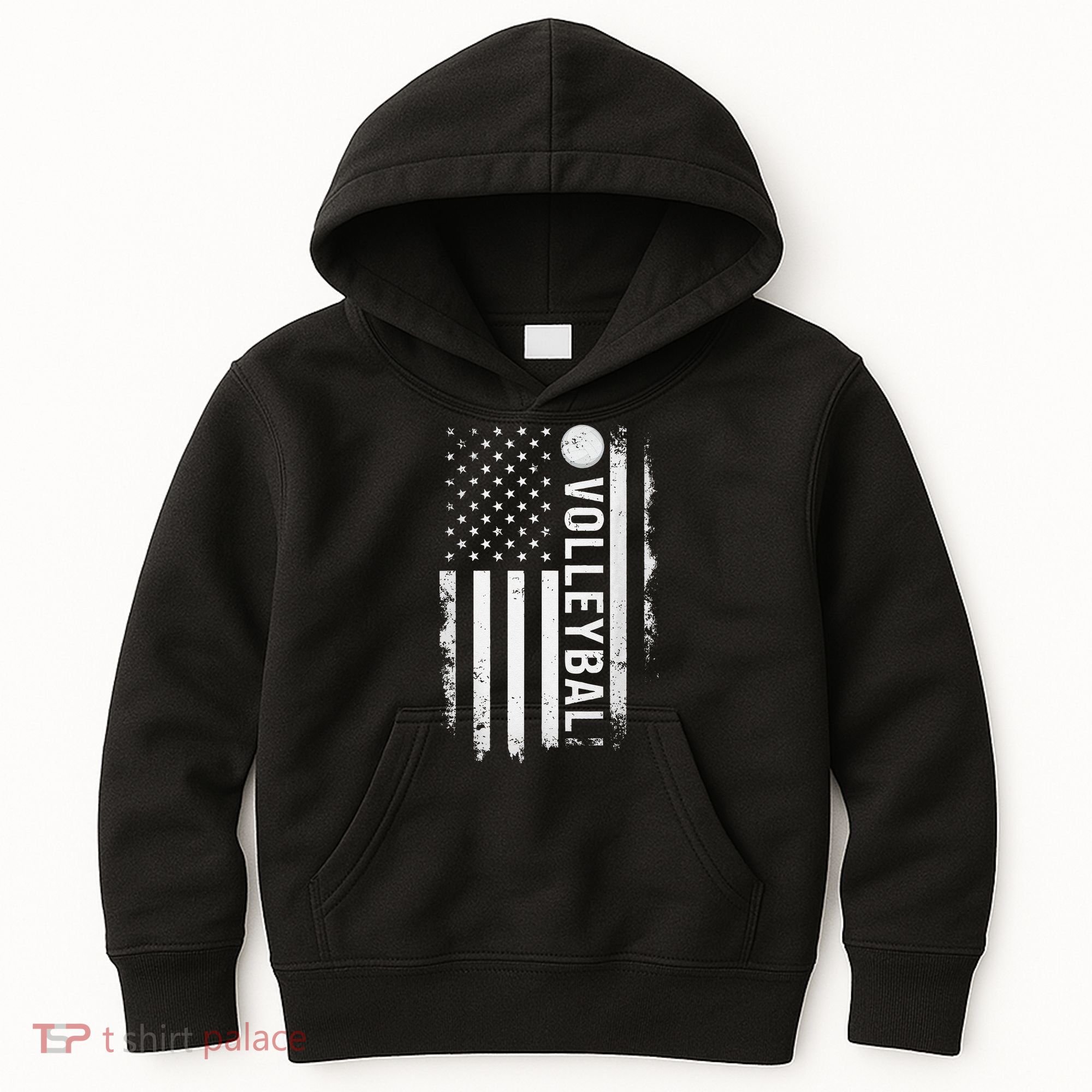 retro US Volleyball Practice USA Flag American Kids Hoodie