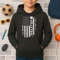 retro US Volleyball Practice USA Flag American Kids Hoodie thumb 2