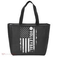 retro US Volleyball Practice USA Flag American Tote Bag thumb 0