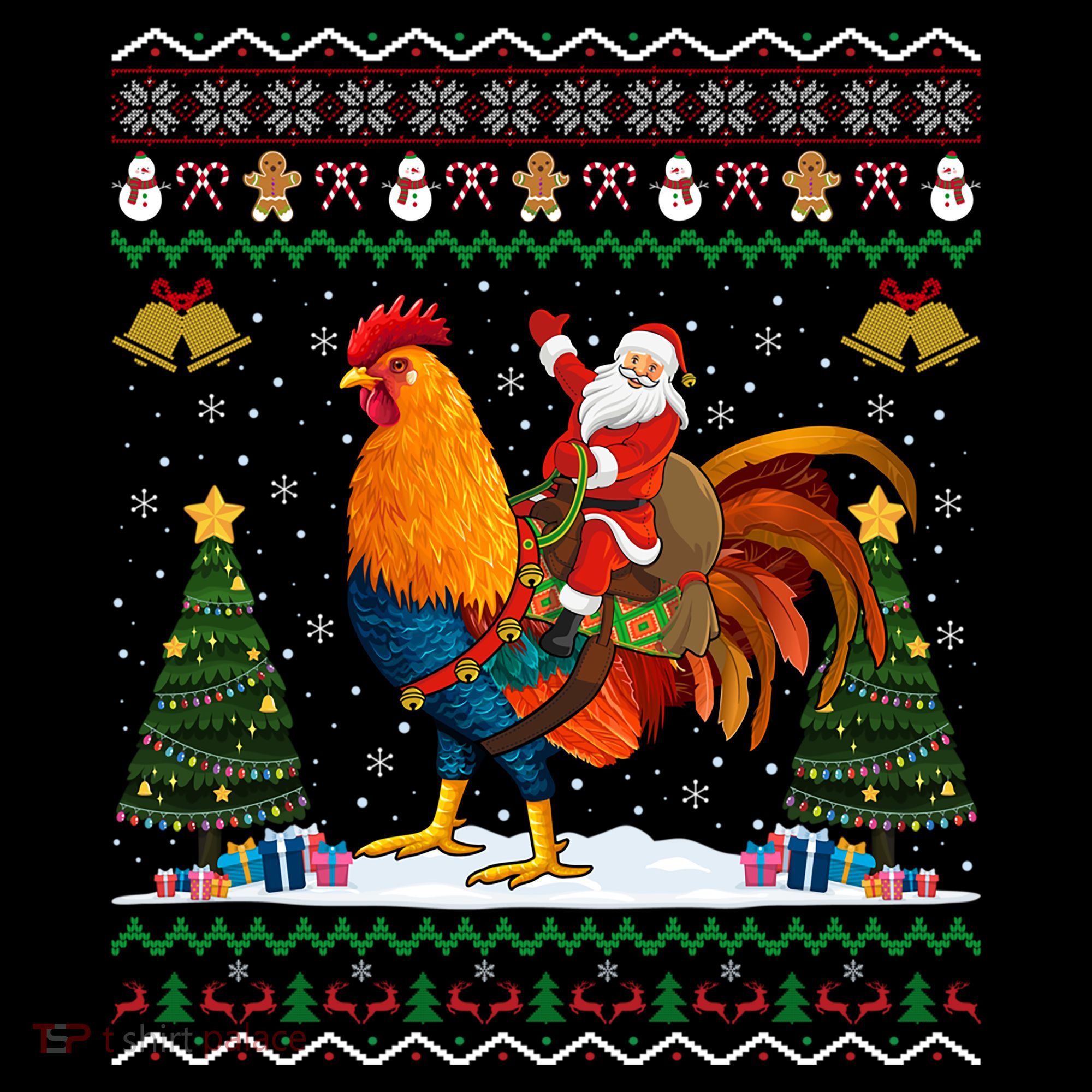 Rooster Ugly Xmas Gift Santa Riding Rooster Christmas Great Gift Coffee Mug