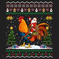 Rooster Ugly Xmas Gift Santa Riding Rooster Christmas Great Gift Hat thumb 2