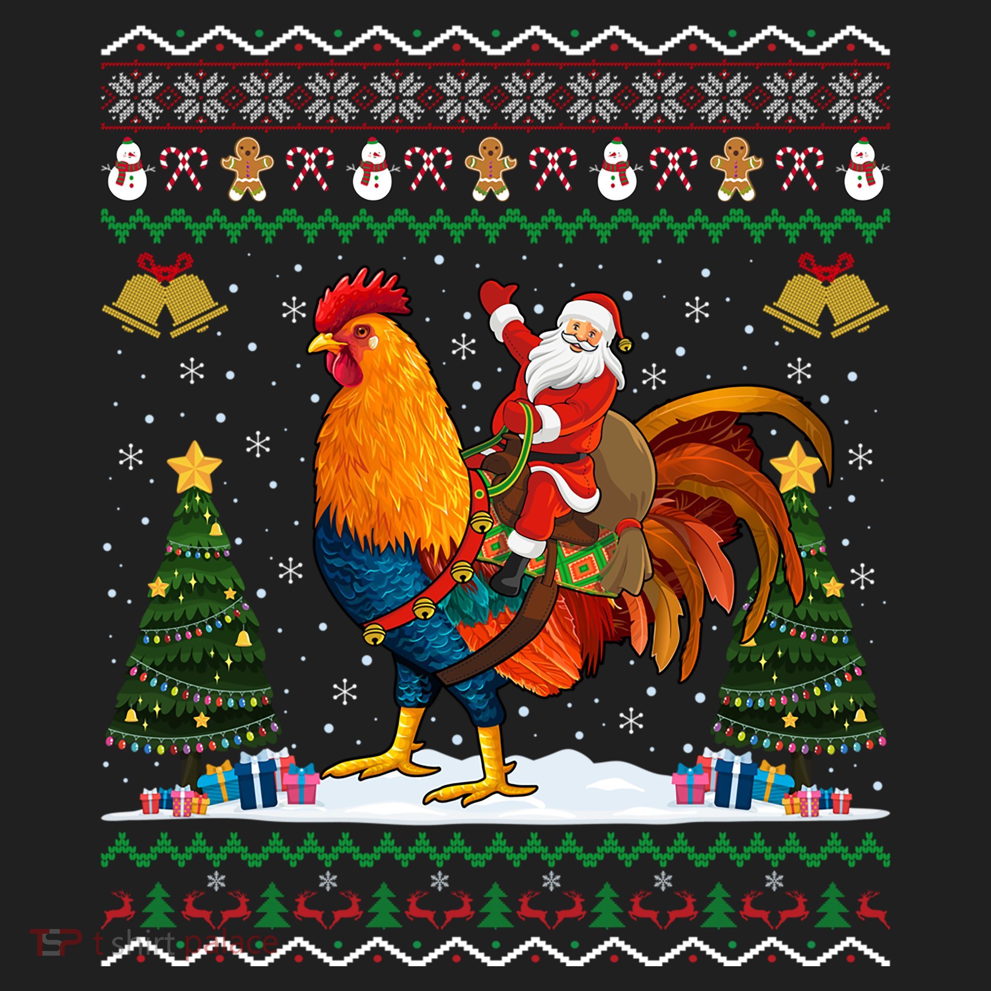 Rooster Ugly Xmas Gift Santa Riding Rooster Christmas Great Gift Hat