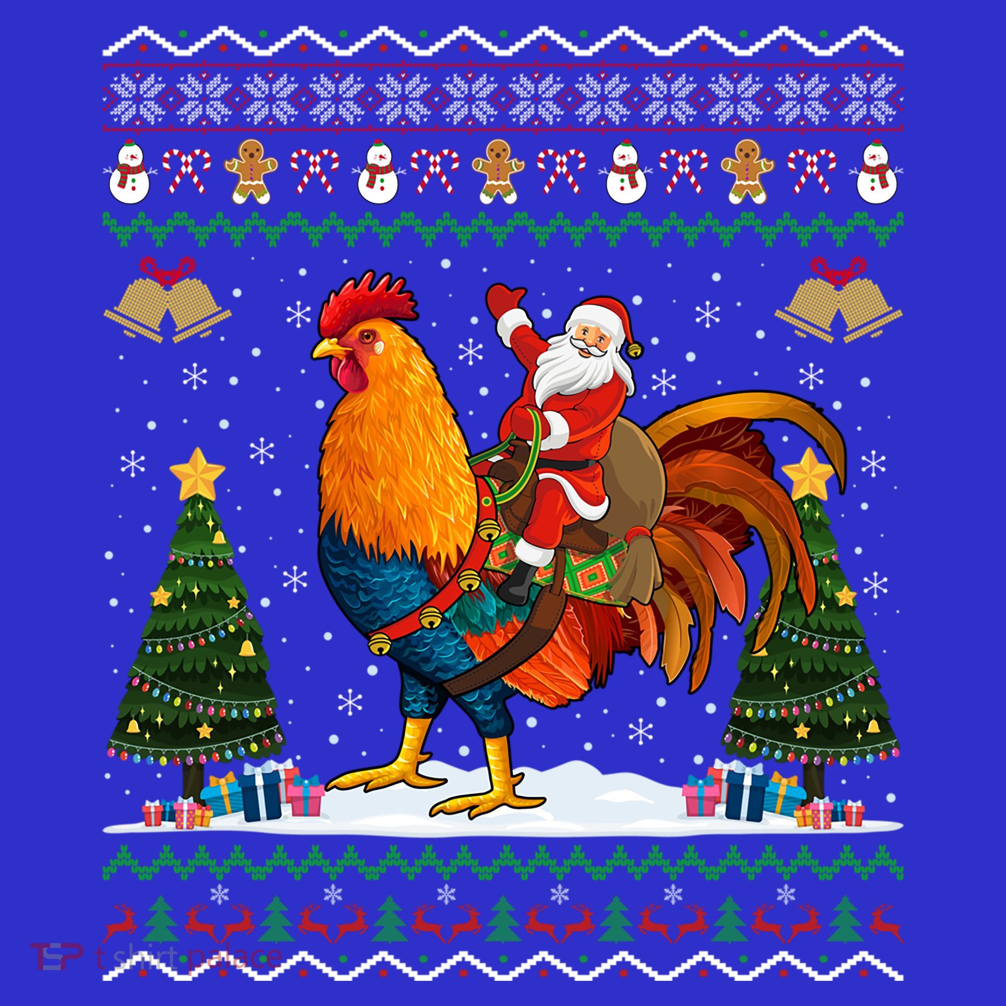 Rooster Ugly Xmas Gift Santa Riding Rooster Christmas Great Gift Apron