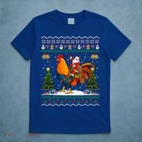 Rooster Ugly Xmas Gift Santa Riding Rooster Christmas Great Gift T-Shirt thumb 5