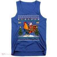 Rooster Ugly Xmas Gift Santa Riding Rooster Christmas Great Gift Tank Top thumb 0