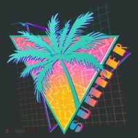 Retro Vintage 1980s Summer Palm Tree Summer Vacation Time T-Shirt thumb 7
