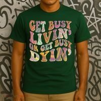 Retro Vintage 1960s Hippie Get Busy Livin Or Get Busy Dyin T-Shirt thumb 3