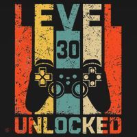 Retro Vintage 30th Birthday Gamer Level 30 Unlocked T-Shirt thumb 7