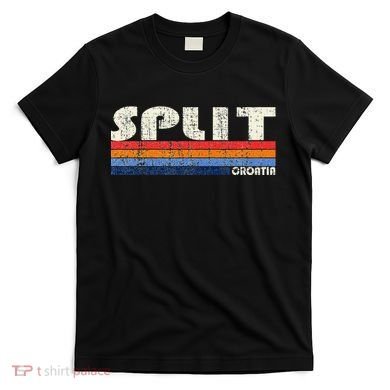 Retro Vintage 70s 80s Style Split Croatia T-Shirt