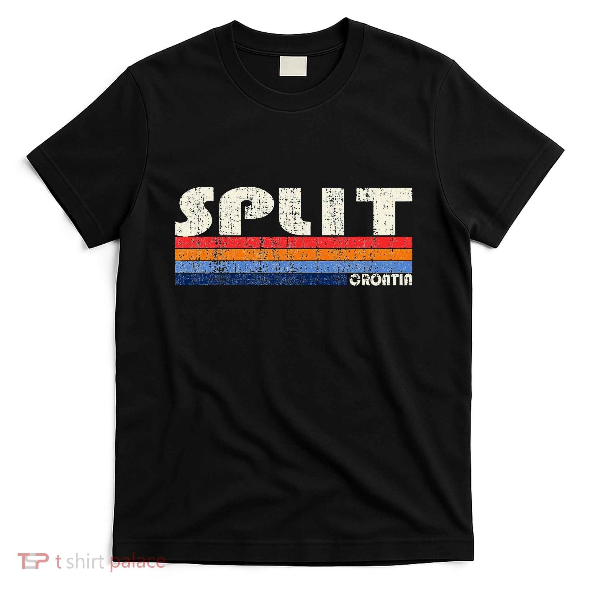 Retro Vintage 70s 80s Style Split Croatia T-Shirt