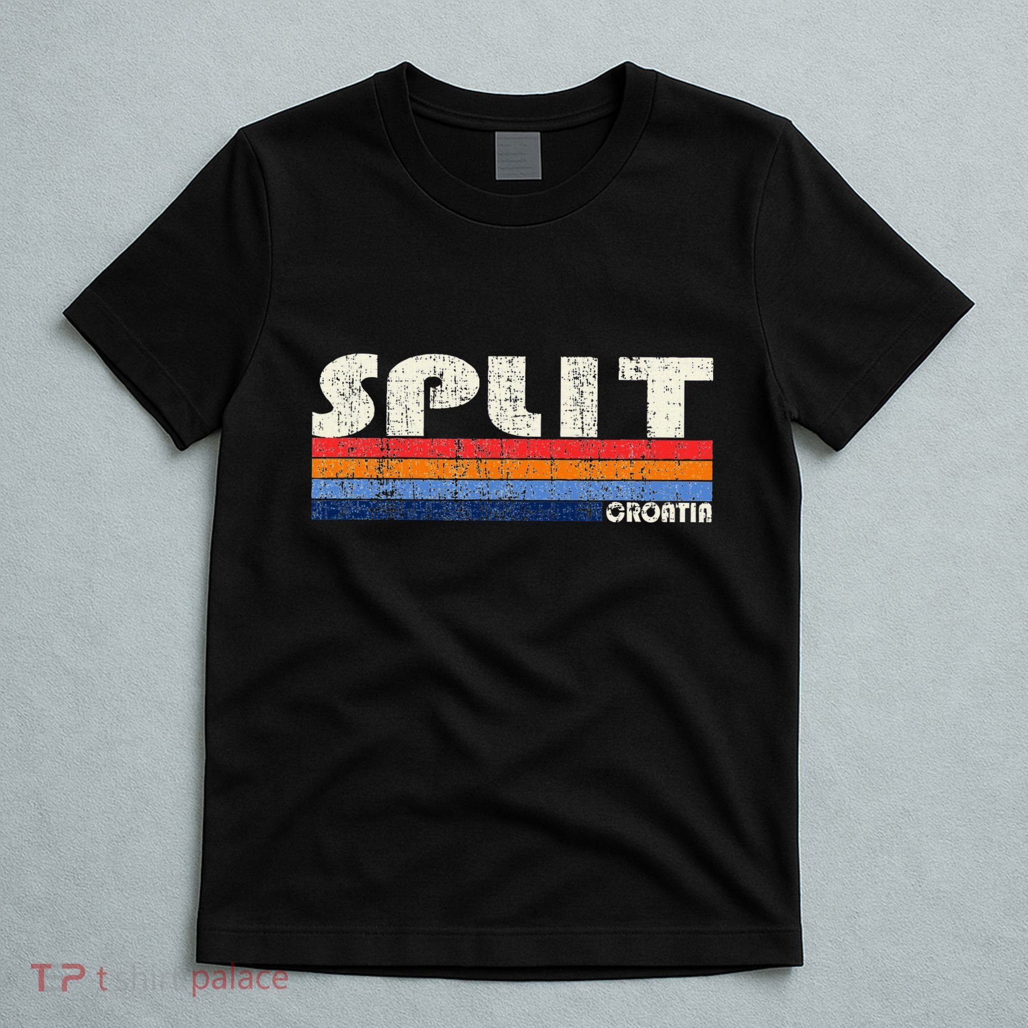 Retro Vintage 70s 80s Style Split Croatia T-Shirt