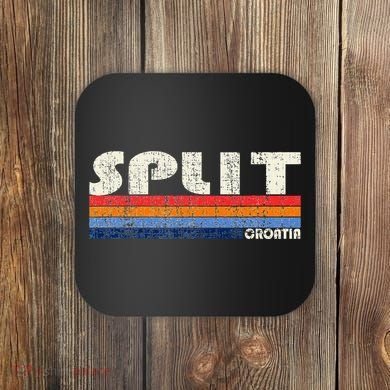 Retro Vintage 70s 80s Style Split Croatia Coaster
