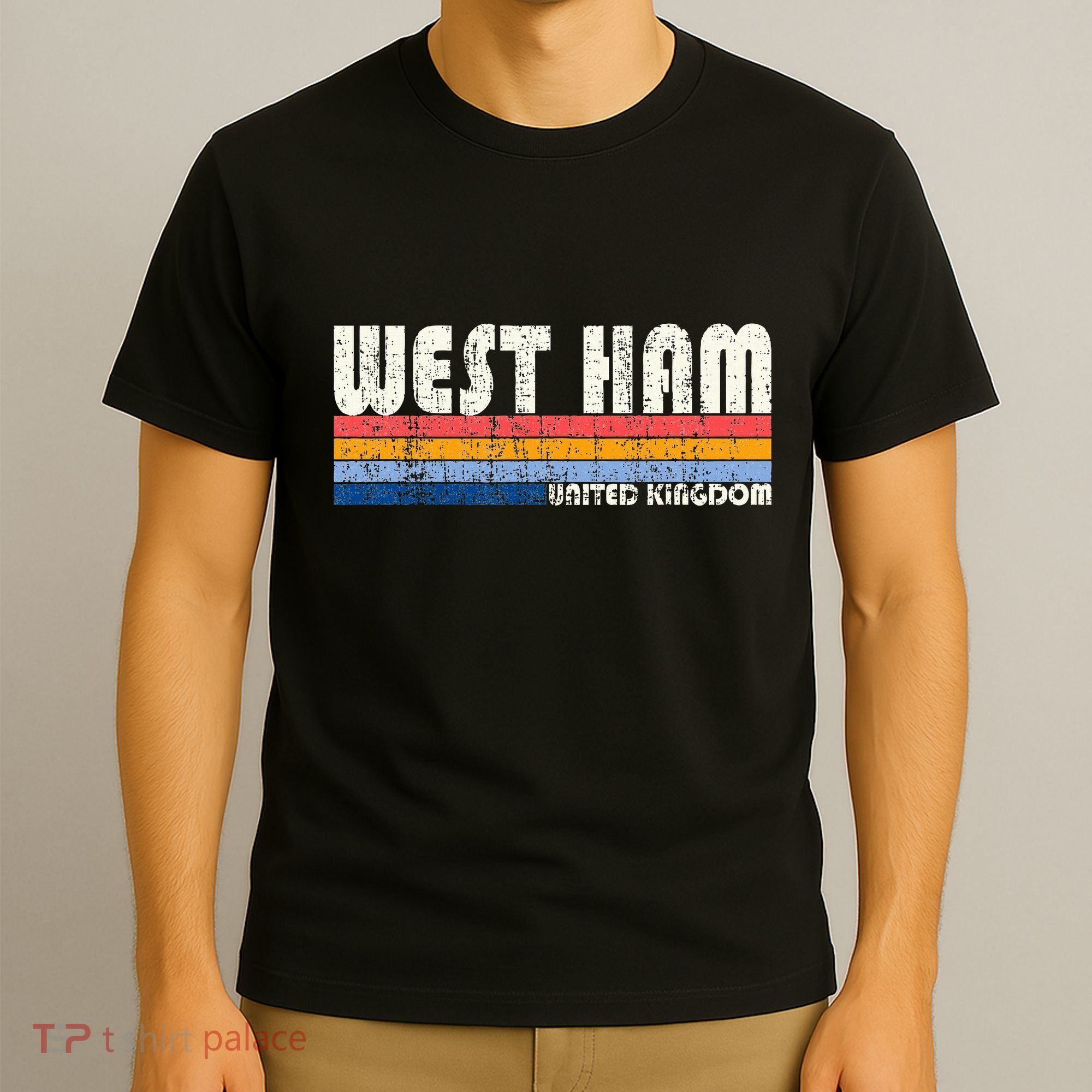 Retro Vintage 70s 80s Style West Ham United Kingdom T-Shirt