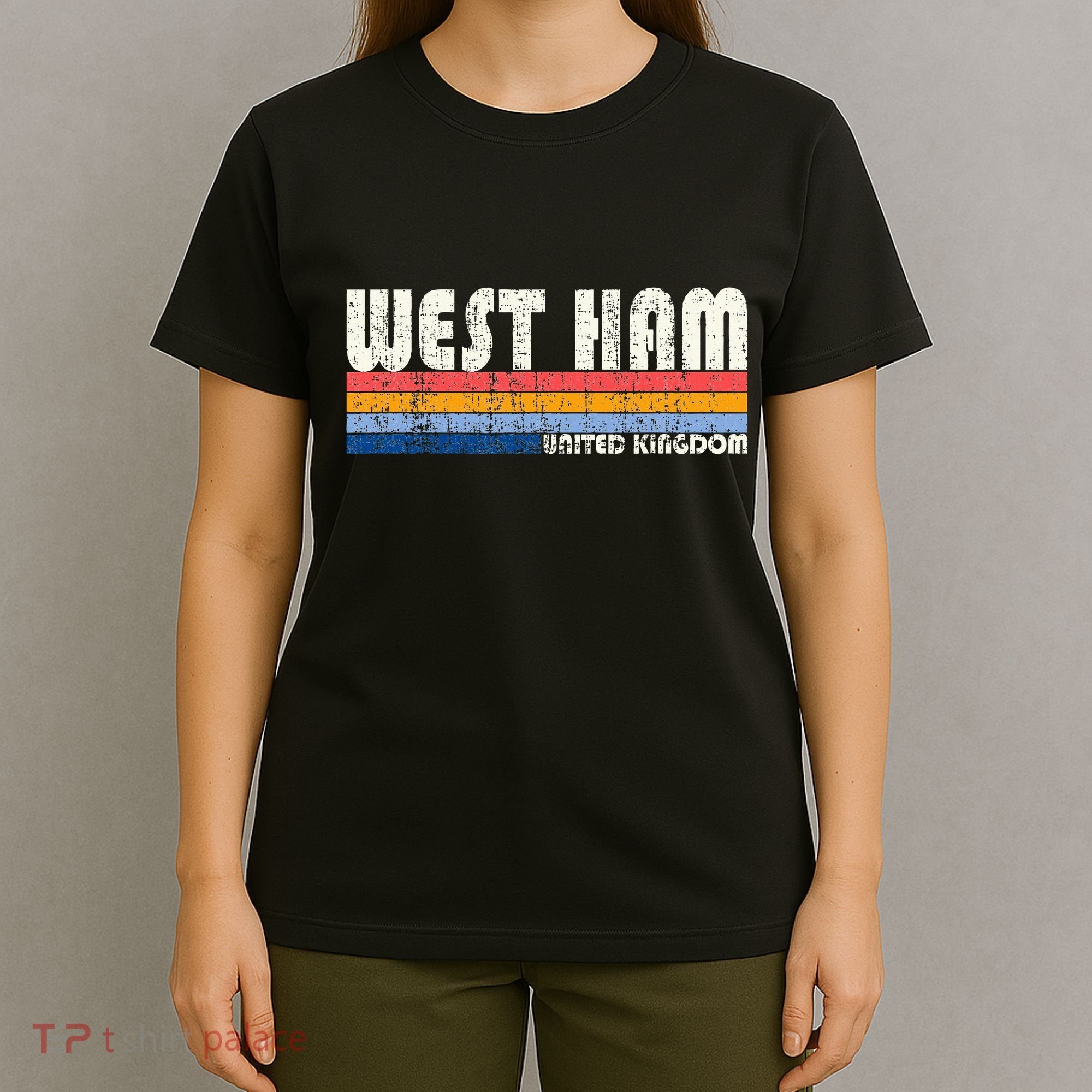 Retro Vintage 70s 80s Style West Ham United Kingdom T-Shirt