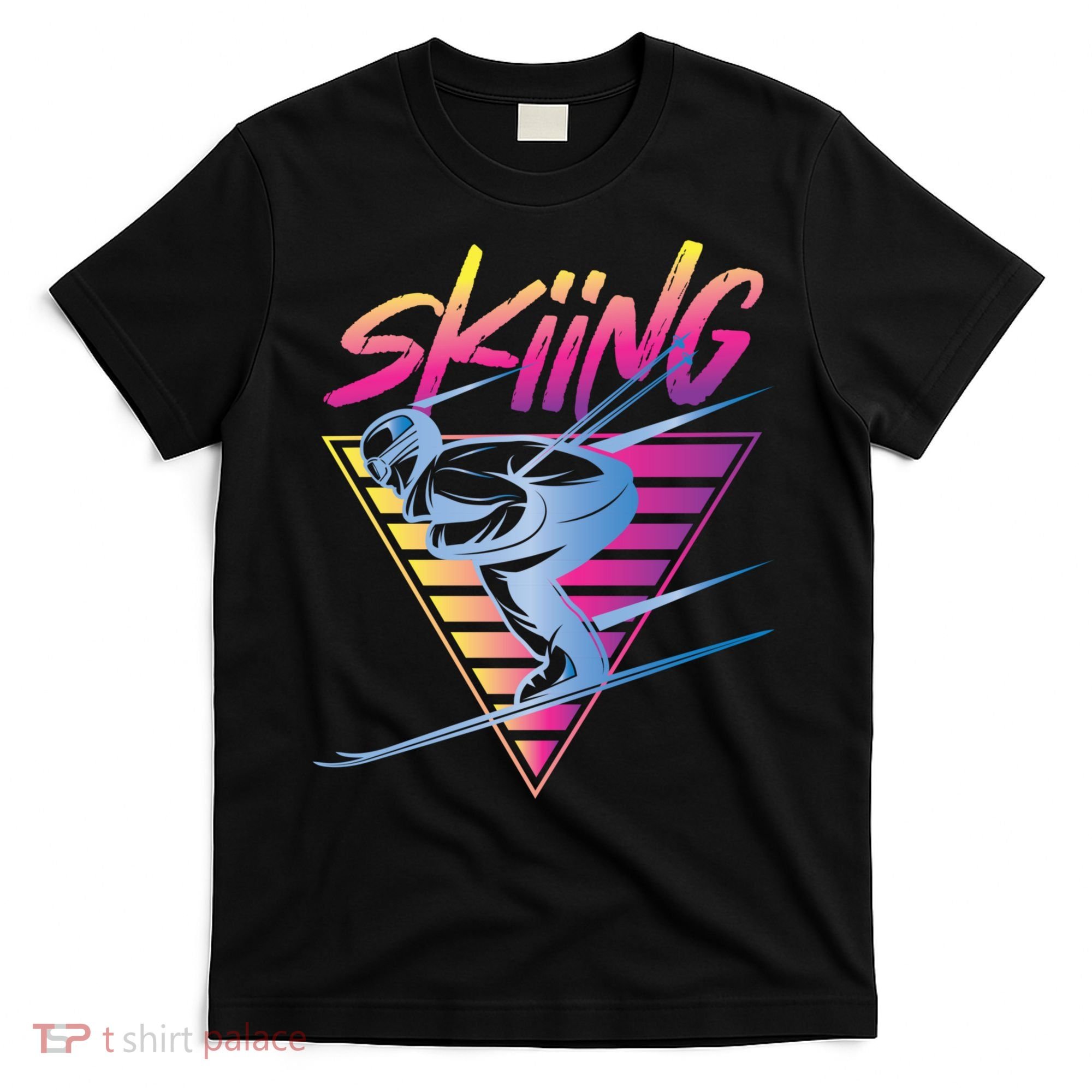 Retro Vintage 80s Ski Skiing Funny Ski Trip Skier Skiing T-Shirt