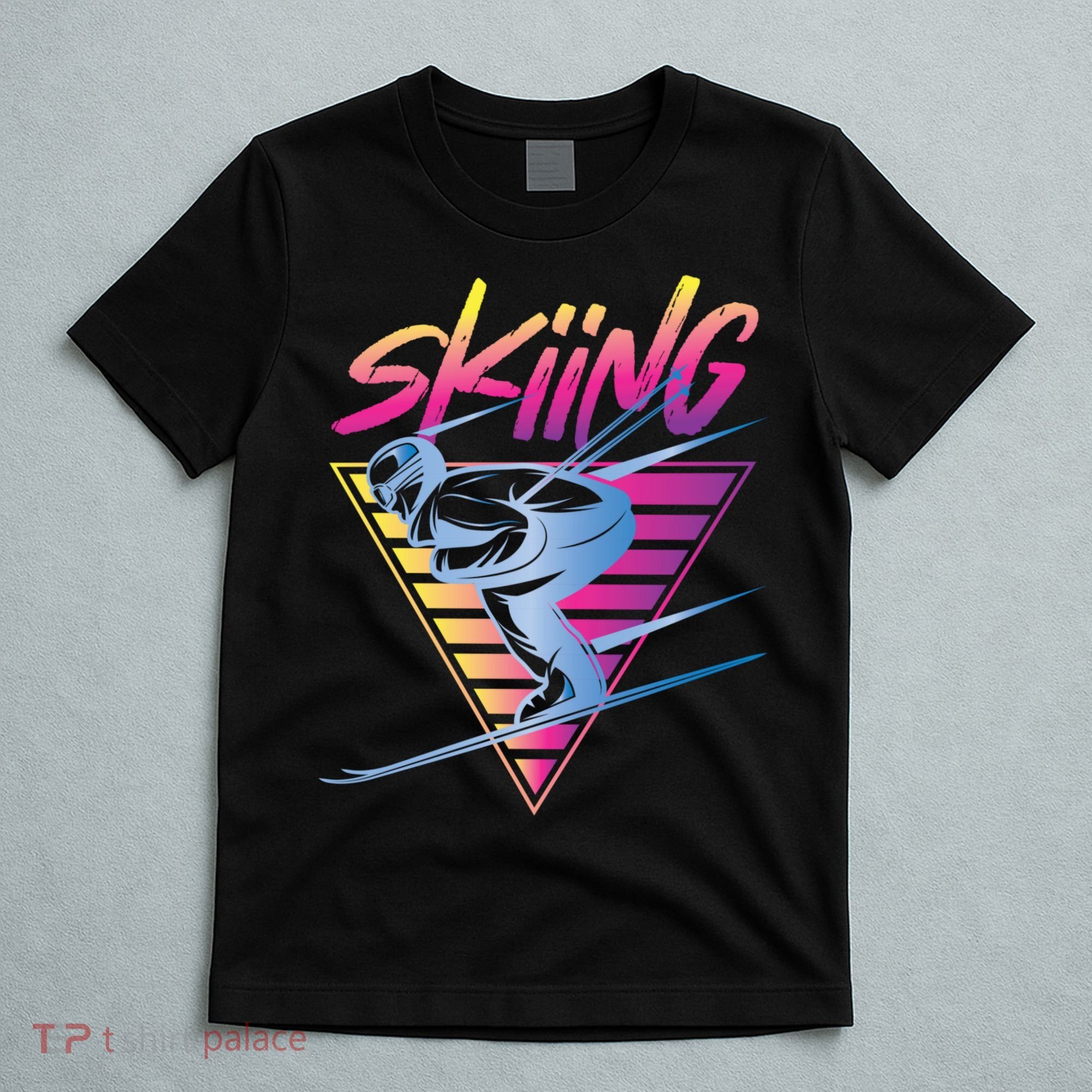 Retro Vintage 80s Ski Skiing Funny Ski Trip Skier Skiing T-Shirt