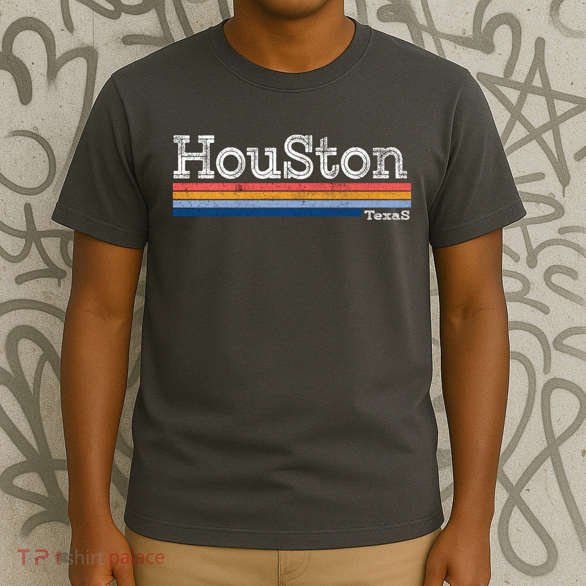 Retro Vintage 80s Style Houston Texas Logo T-Shirt