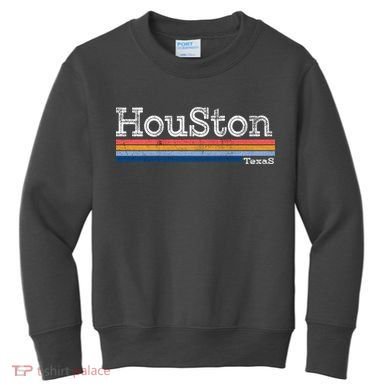 Retro Vintage 80s Style Houston Texas Logo Kids Sweatshirt