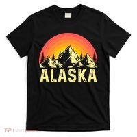 Retro Vintage Alaska Mountain & Sun T-Shirt thumb 0
