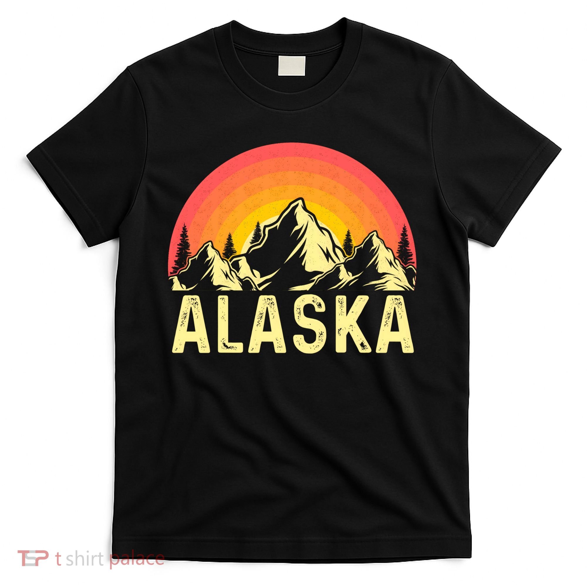 Retro Vintage Alaska Mountain & Sun T-Shirt