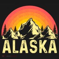 Retro Vintage Alaska Mountain & Sun T-Shirt thumb 7
