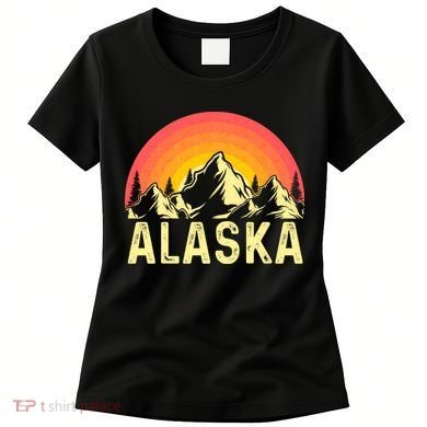Retro Vintage Alaska Mountain & Sun Women's T-Shirt