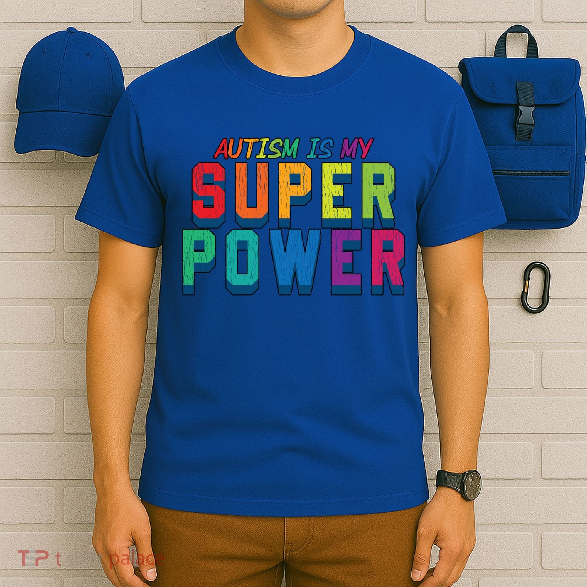 Retro Vintage Autism Is My Super Power Autistic Meaningful Gift T-Shirt
