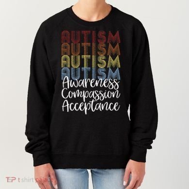 Retro Vintage Autism Awareness With Distressed Text Women's Sweatshirt