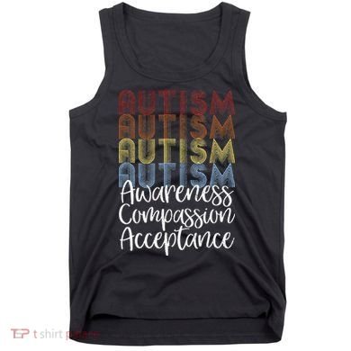 Retro Vintage Autism Awareness With Distressed Text Tank Top