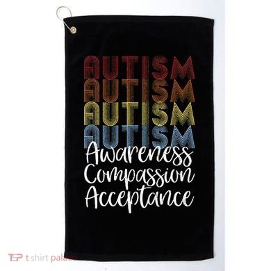 Retro Vintage Autism Awareness With Distressed Text Golf Towel
