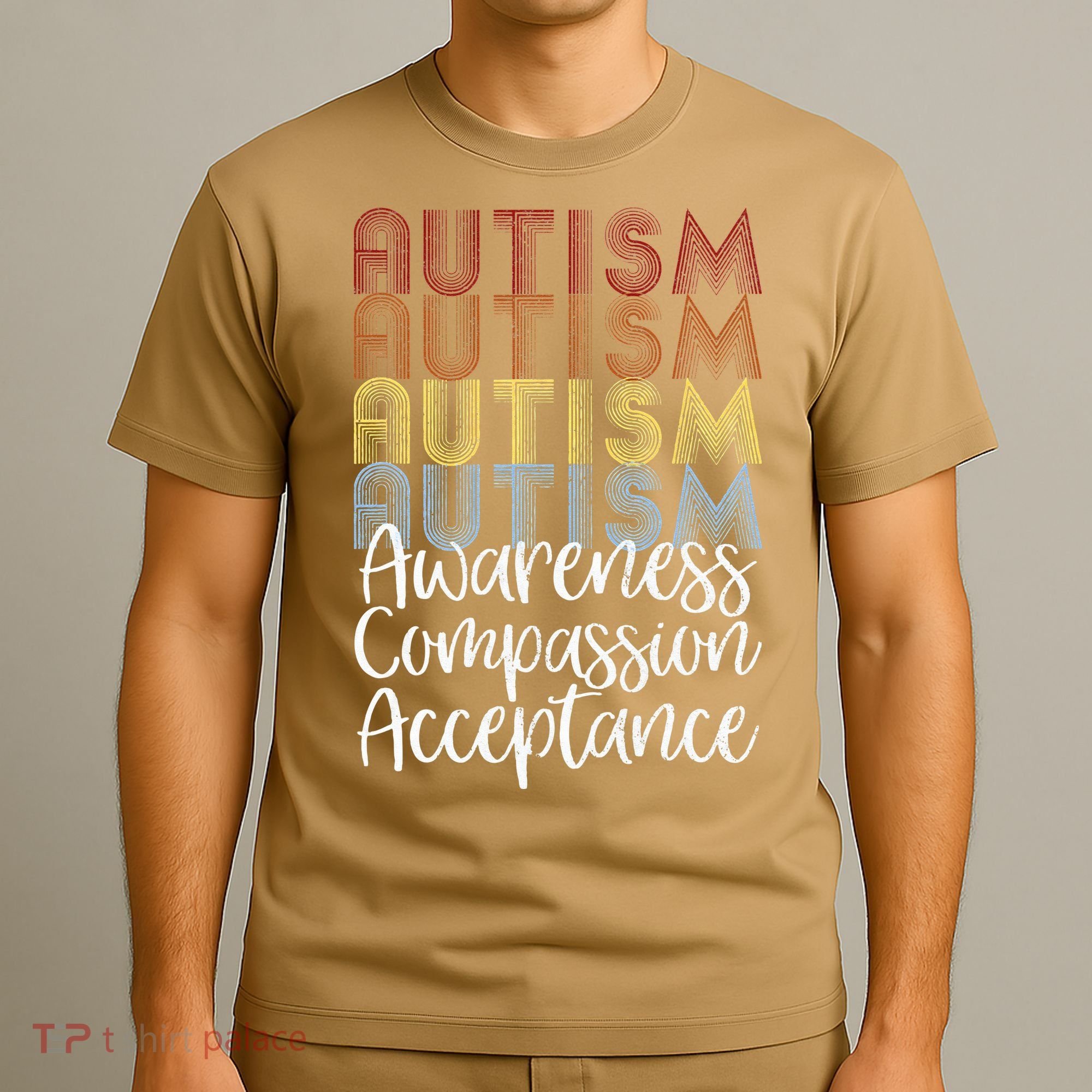 Retro Vintage Autism Awareness With Distressed Text T-Shirt